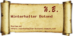 Winterhalter Botond névjegykártya